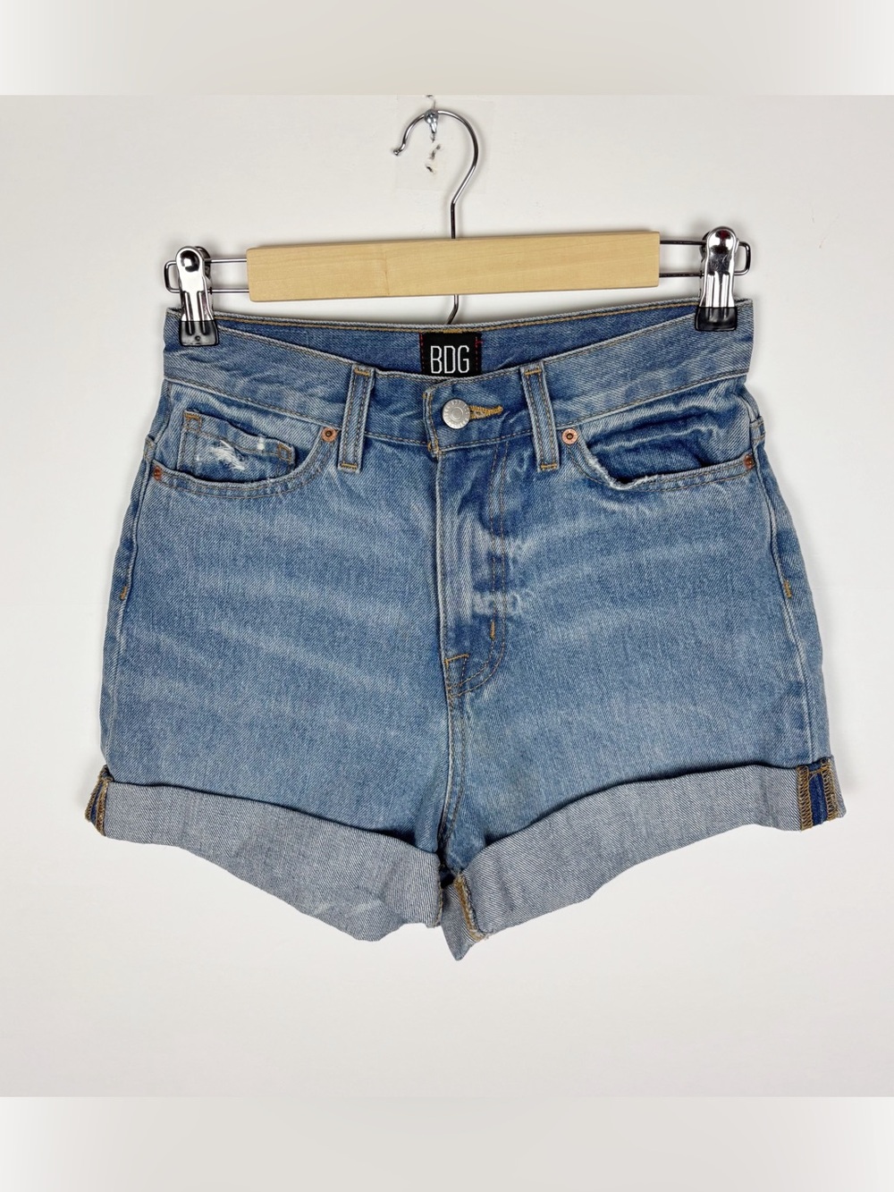 BDG Mom High Rise Denim Shorts Size 25 Cuffed